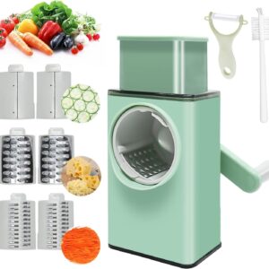 âpe à Fromage Rotative 3 en 1 - Coupe-Légumes Spiralé, Lames Interchangeables